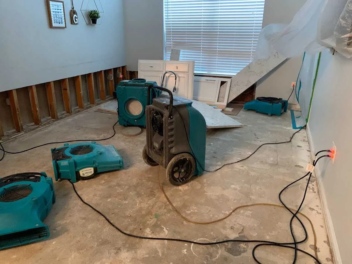 Dehumidifier in flood-cut room for Water Extraction & Removal in Piqua